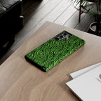 Neon Green Zebra Tough Phone Case iPhone, Galaxy, or Google Pixel