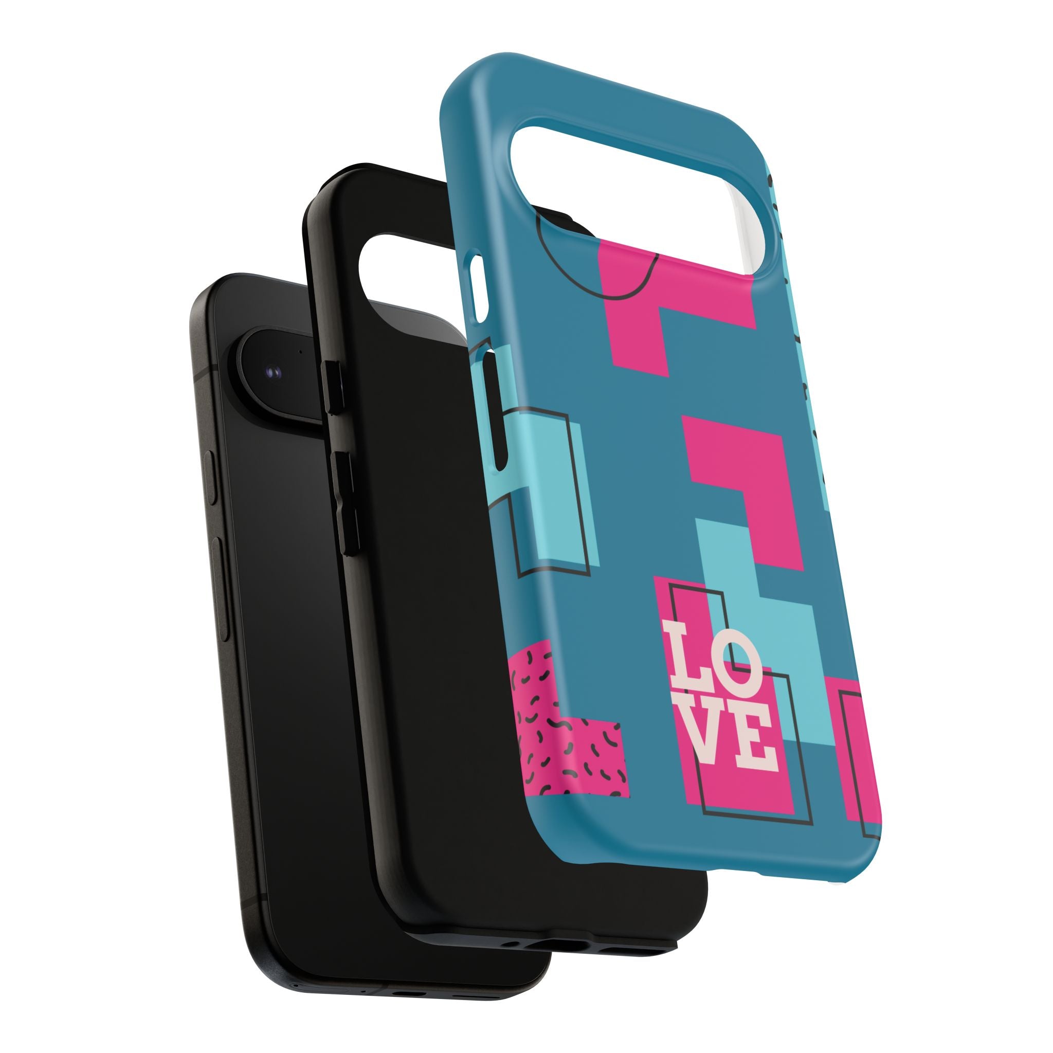 LOVE Teal Green Tough Phone Case for iPhone, Galaxy, or Google Pixel