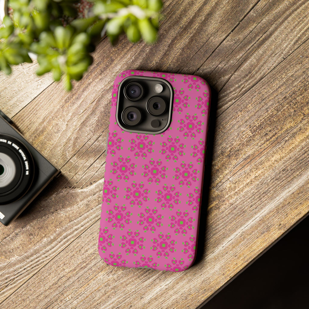 Floresta Heart Pink Tough Phone Case iPhone, Galaxy, or Google Pixel