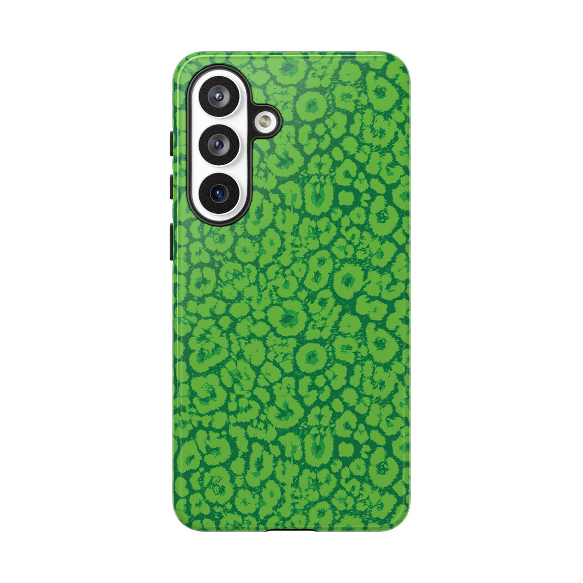 Neon Green Leopard Tough Phone Case for iPhone, Galaxy, or Google Pixel