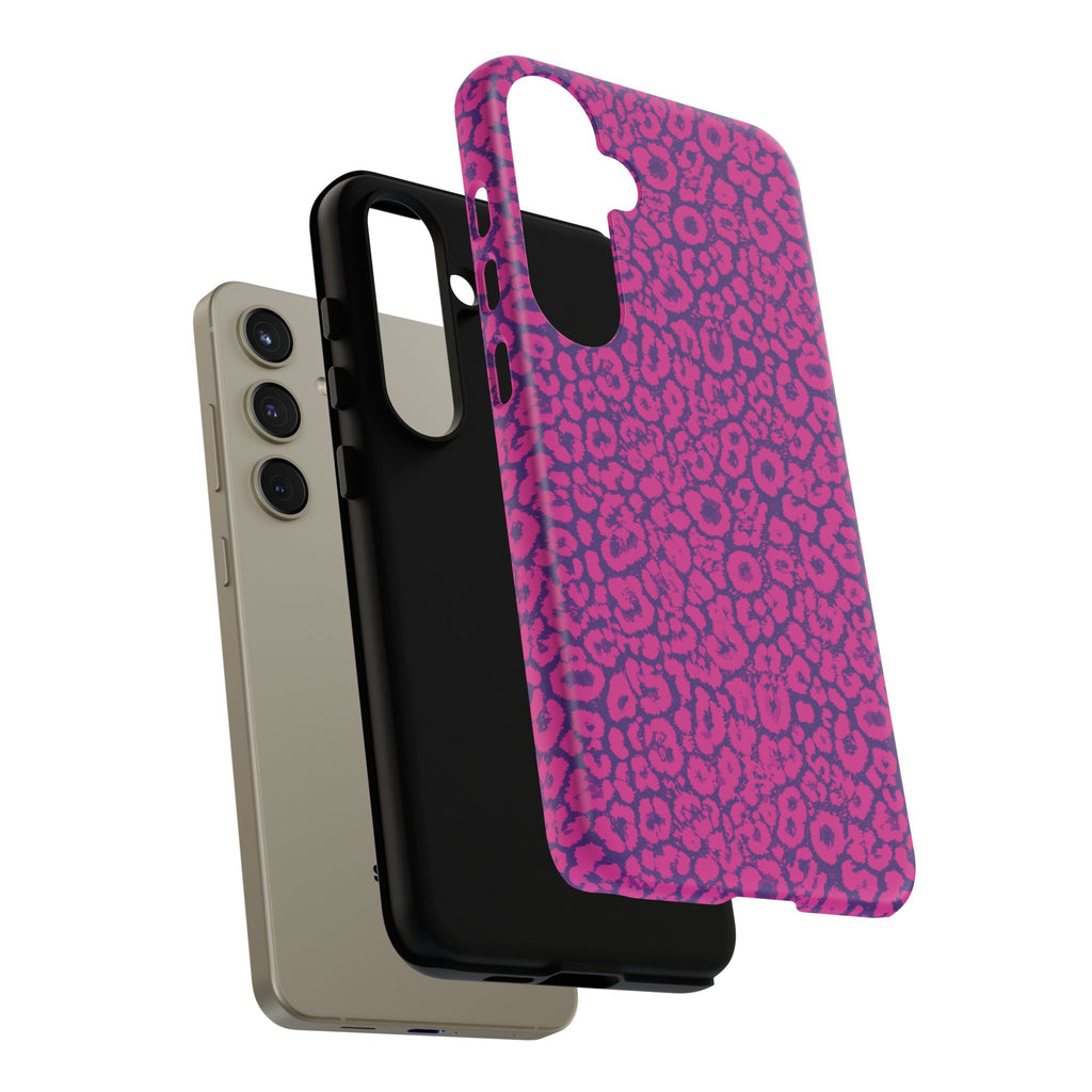 Pink Purple Leopard Tough Phone Case iPhone, Galaxy and Google Pixel