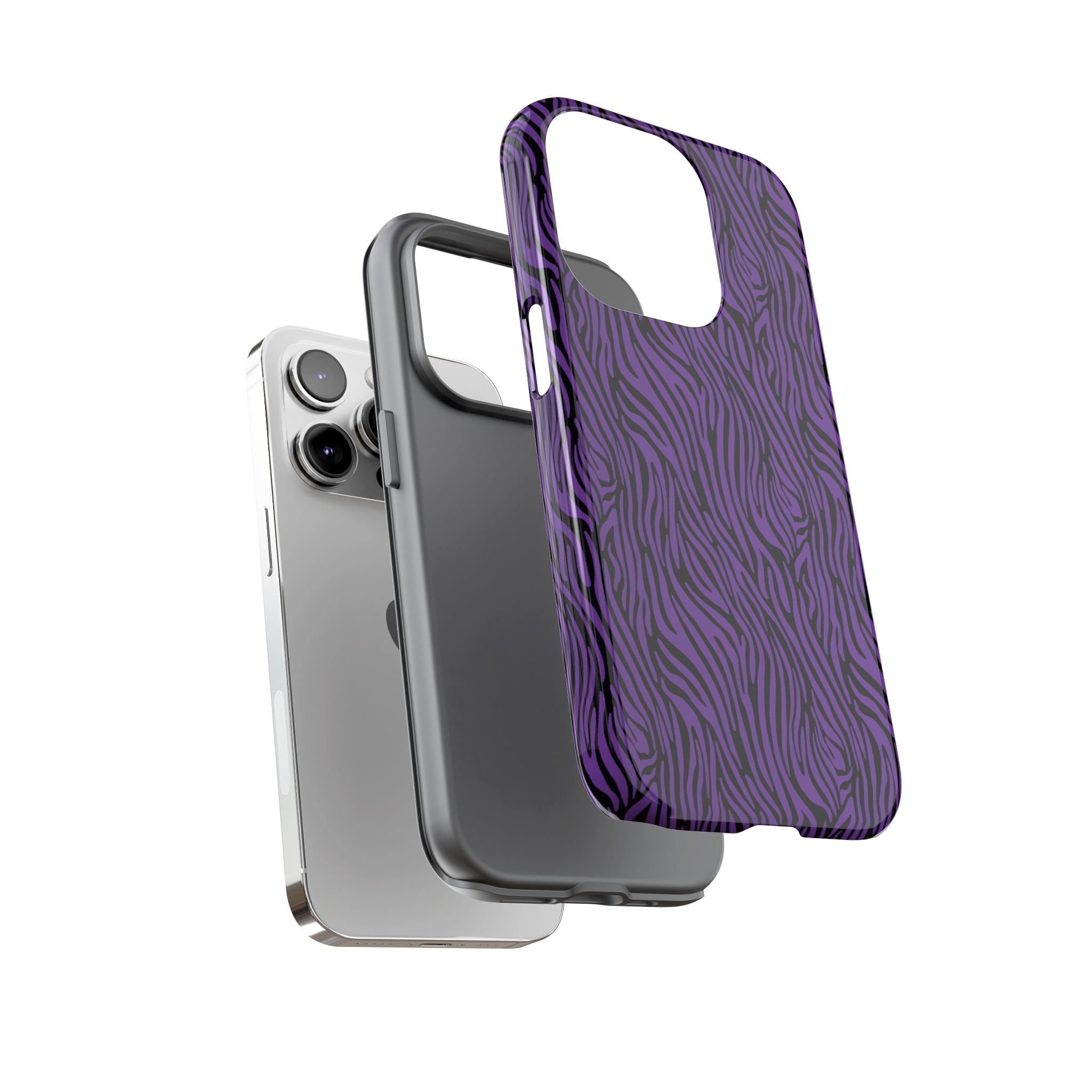 Purple Zebra Tough Phone Case for iPhone, Galaxy, or Google Pixel