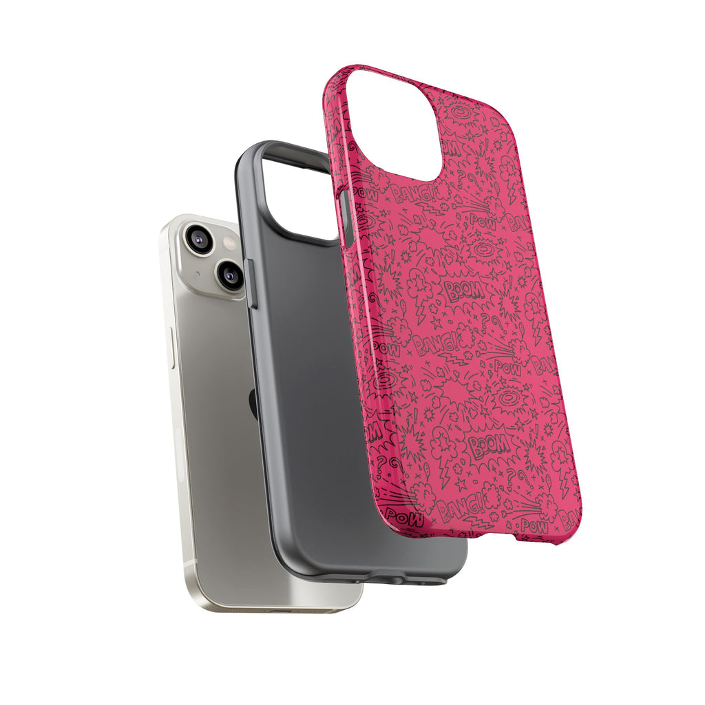 Pink Wow Tough Case for iPhone, Galaxy, or Google Pixel