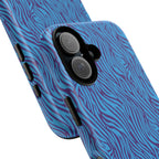 Zebra Print Blue and Purple Tough Case for iPhone, Galaxy or Google Pixel