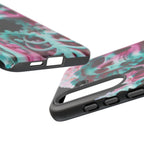 Neon Pink Skeleton (Black) Tough Phone Case for iPhone, Galaxy, or Google Pixel