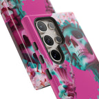 Neon Pink Skeleton Tough Phone Case for iPhone, Galaxy and Google Pixel