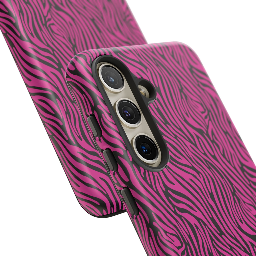 Pink Zebra Tough Phone Case for iPhone, Galaxy, or Google Pixel