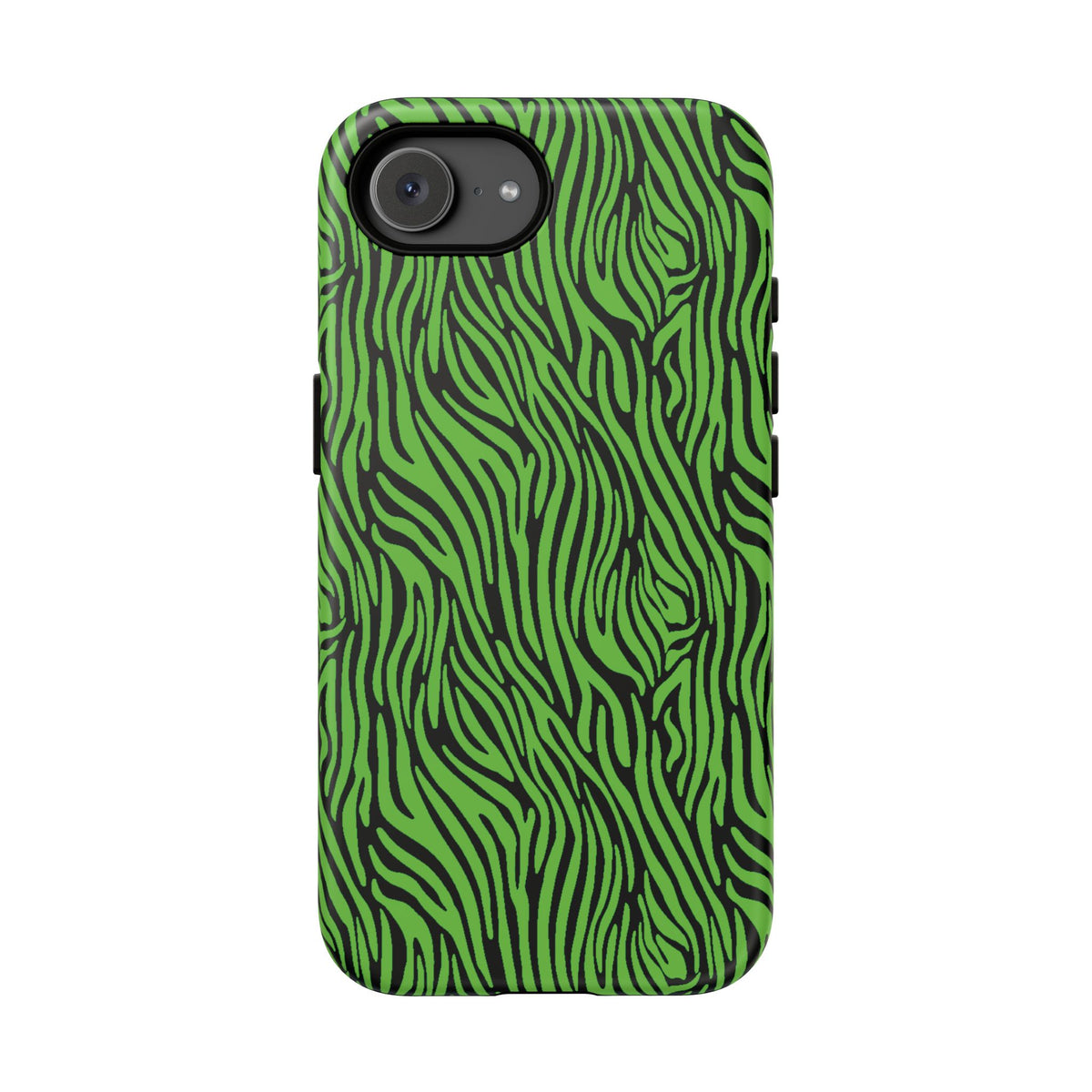 Neon Green Zebra Tough Phone Case iPhone, Galaxy, or Google Pixel