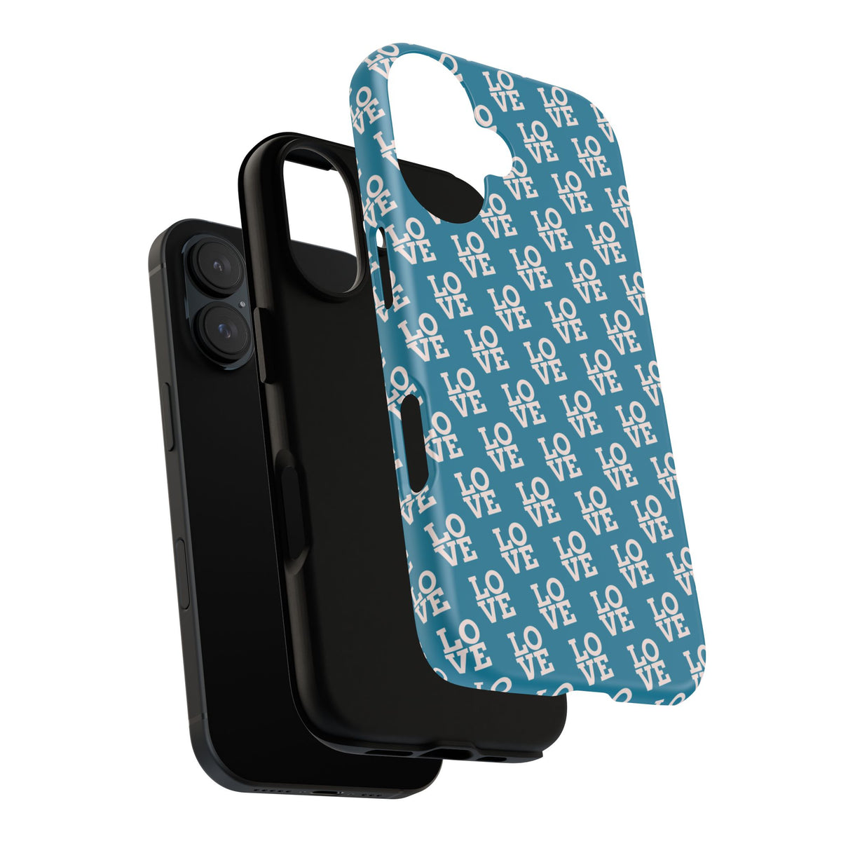 LOVE Teal Green Tough Phone Case iPhone, Galaxy, or Google Pixel