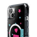 LOVE Retro Blocks Magnetic iPhone 14, 15, 16 Series Clear Impact Cases
