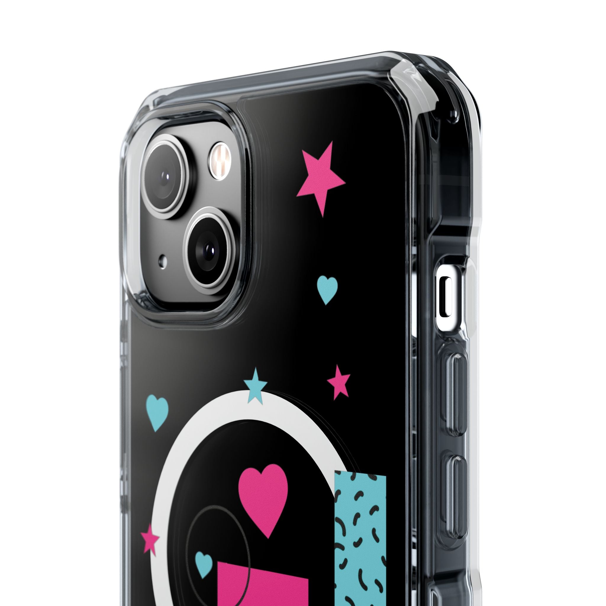 LOVE Retro Blocks Magnetic iPhone 14, 15, 16 Series Clear Impact Cases