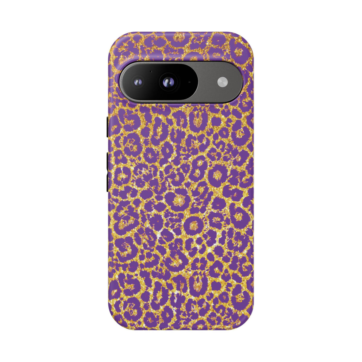 Purple Gold Leopard Tough Phone Case for iPhone, Galaxy, or Google Pixel