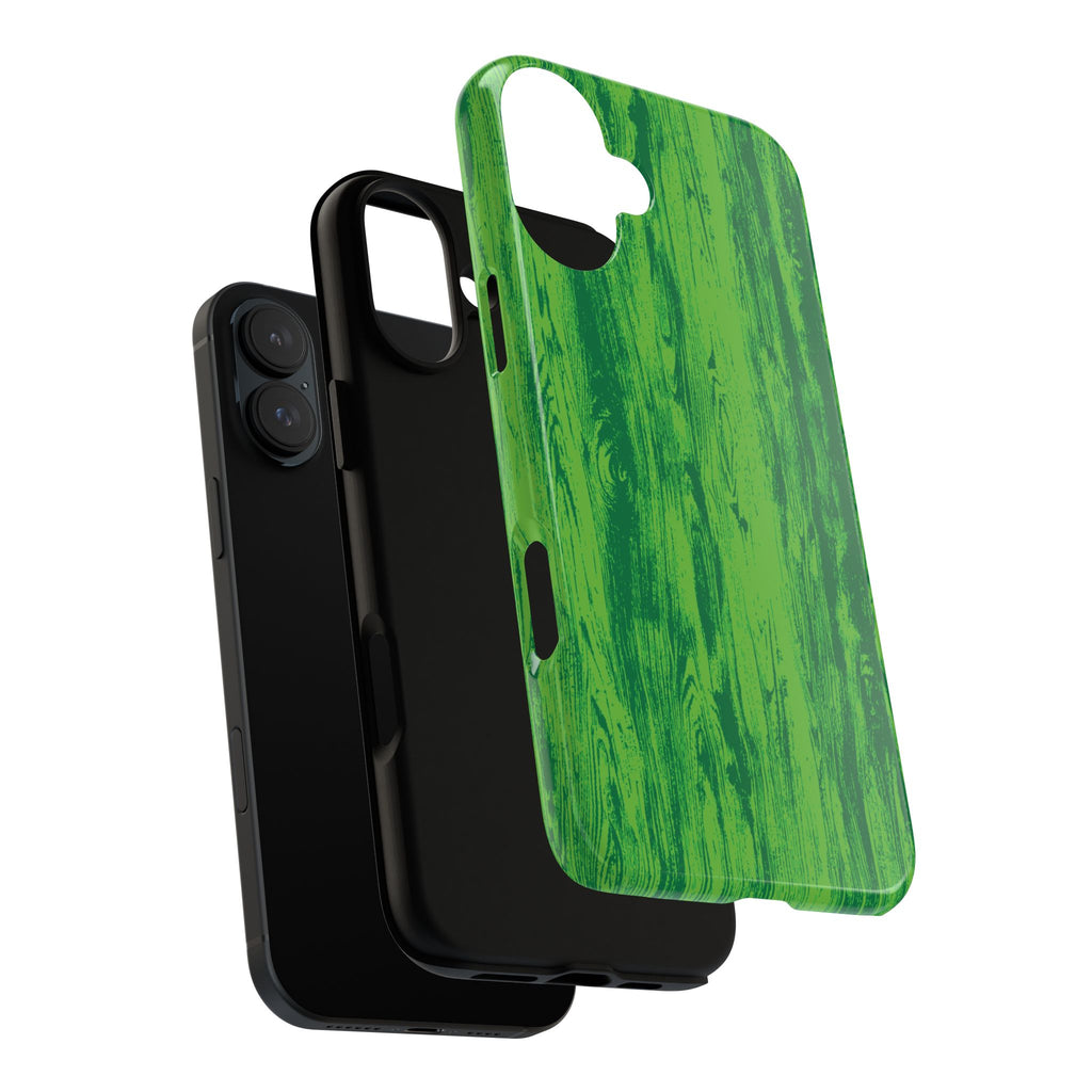 Neon Green Wood Tough Phone Case iPhone, Galaxy, or Google Pixel