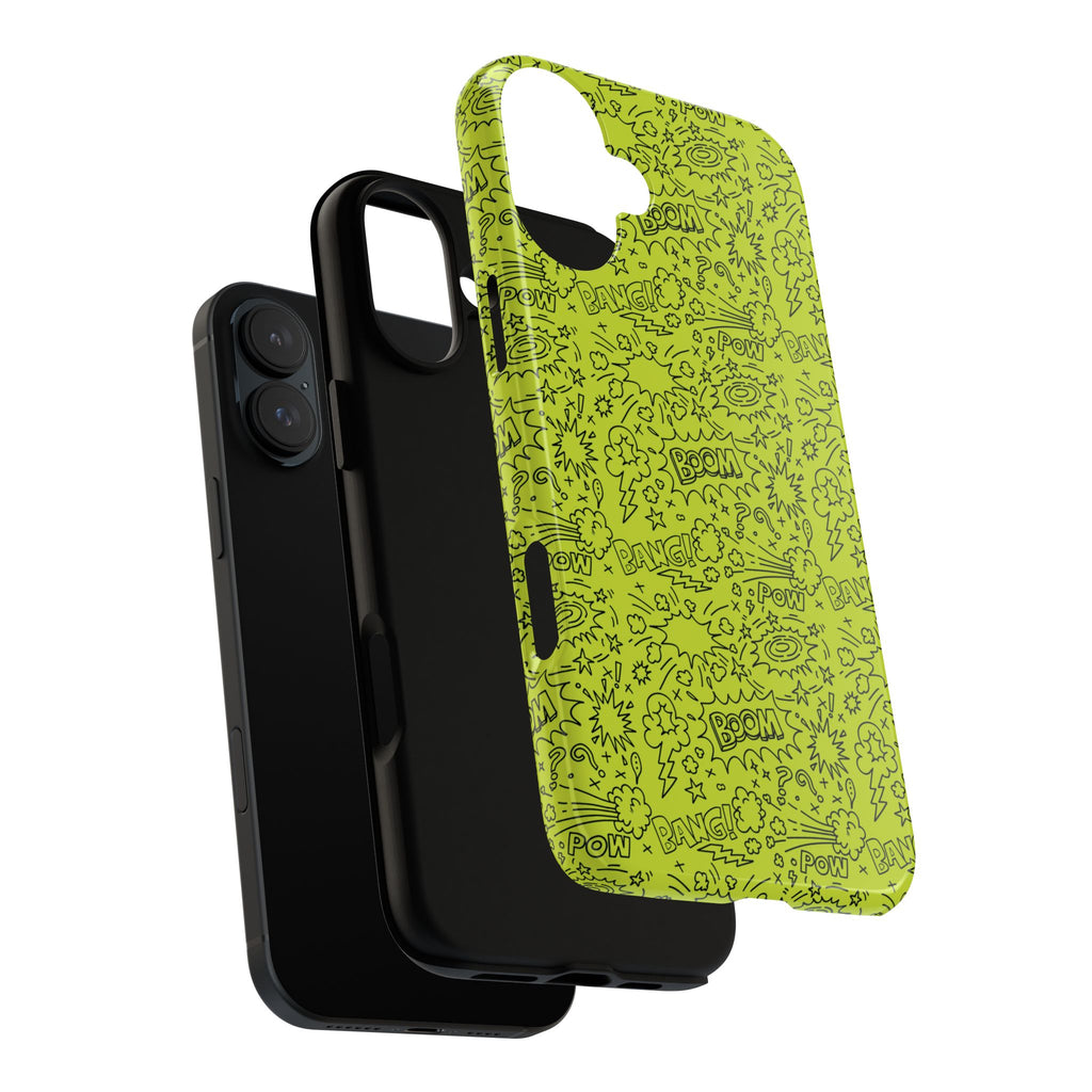 Neon Lime Wow Tough Case for iPhone, Galaxy, or Google Pixel