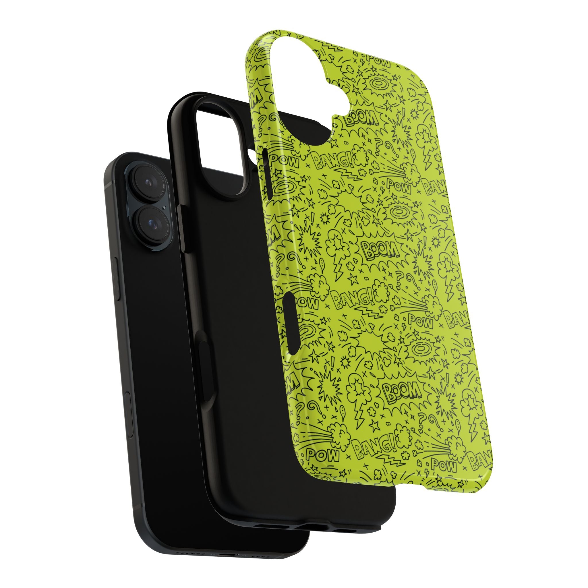 Neon Lime Wow Tough Case for iPhone, Galaxy, or Google Pixel
