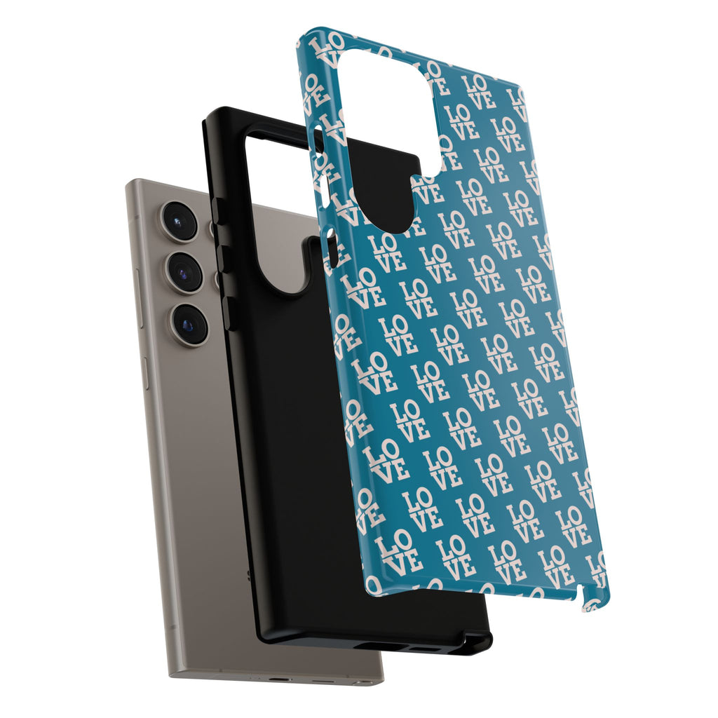 LOVE Teal Green Tough Phone Case iPhone, Galaxy, or Google Pixel