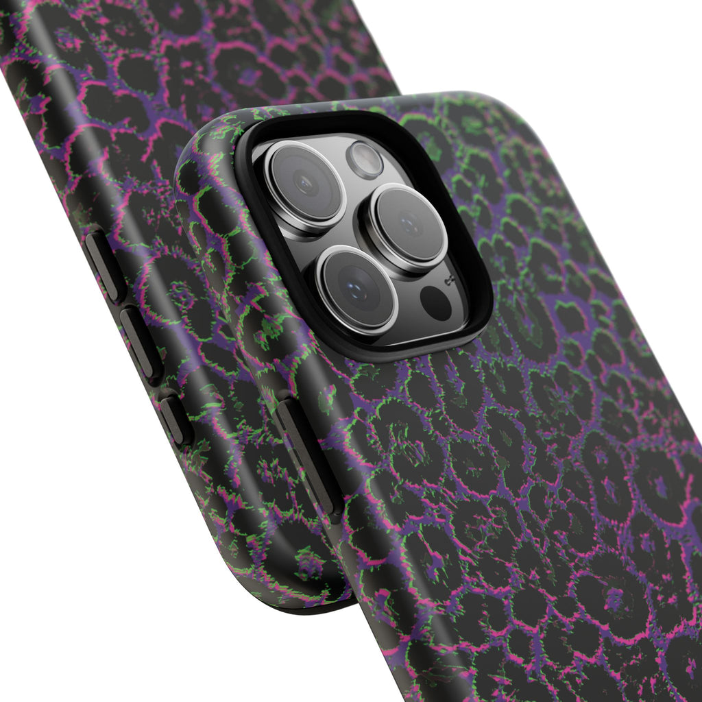 Colorful Leopard Tough Phone Case for iPhone, Galaxy, or Google Pixel