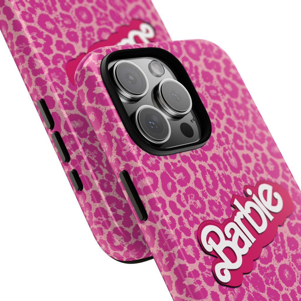 Hot Neon Pink Leopard Barb Tough Phone Case iPhone, Galaxy, or Google Pixel