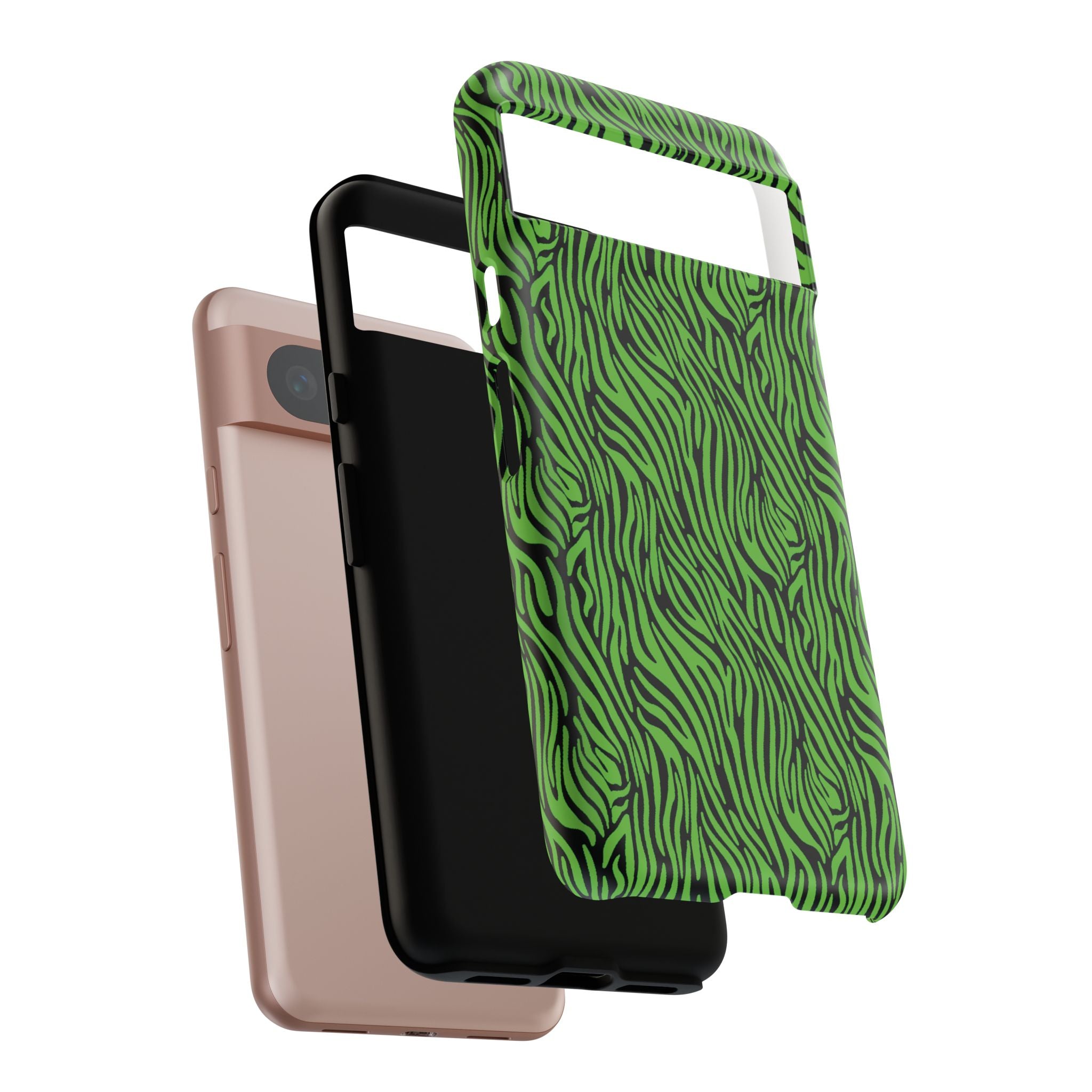 Neon Green Zebra Tough Phone Case iPhone, Galaxy, or Google Pixel