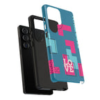 LOVE Teal Green Tough Phone Case for iPhone, Galaxy, or Google Pixel