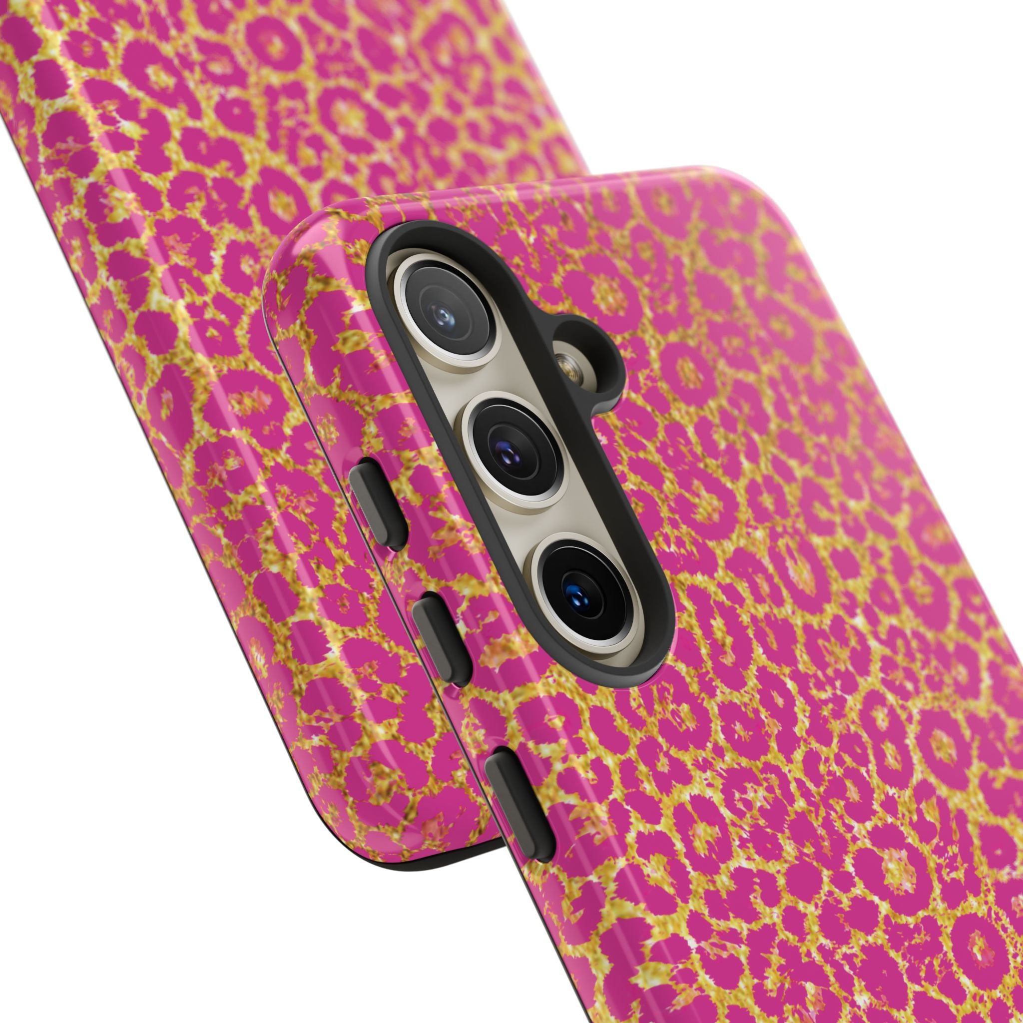 Pink Gold Leopard Tough Case for iPhone, Galaxy, or Google Pixel