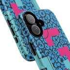 LOVE Blue Leopard 80s Vibe Tough Case for iPhone, Galaxy, or Google Pixel