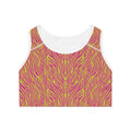 Neon Pink Lime Zebra Print Sports Bra