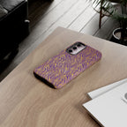 Vibrant Purple Gold Zebra Tough Phone Case iPhone, Galaxy, or Google Pixel