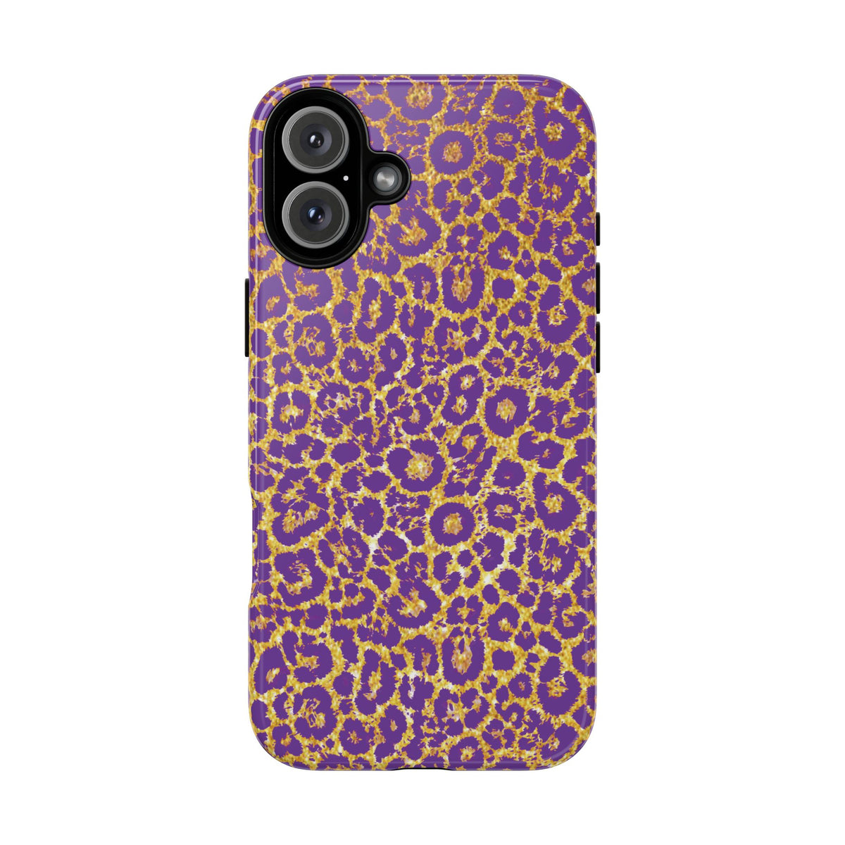 Purple Gold Leopard Tough Phone Case for iPhone, Galaxy, or Google Pixel