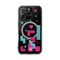 LOVE Retro Blocks Magnetic iPhone 14, 15, 16 Series Clear Impact Cases