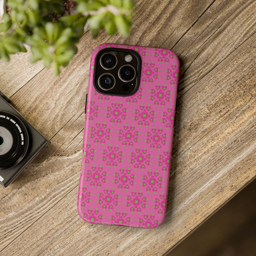 Floresta Heart Pink Tough Phone Case iPhone, Galaxy, or Google Pixel