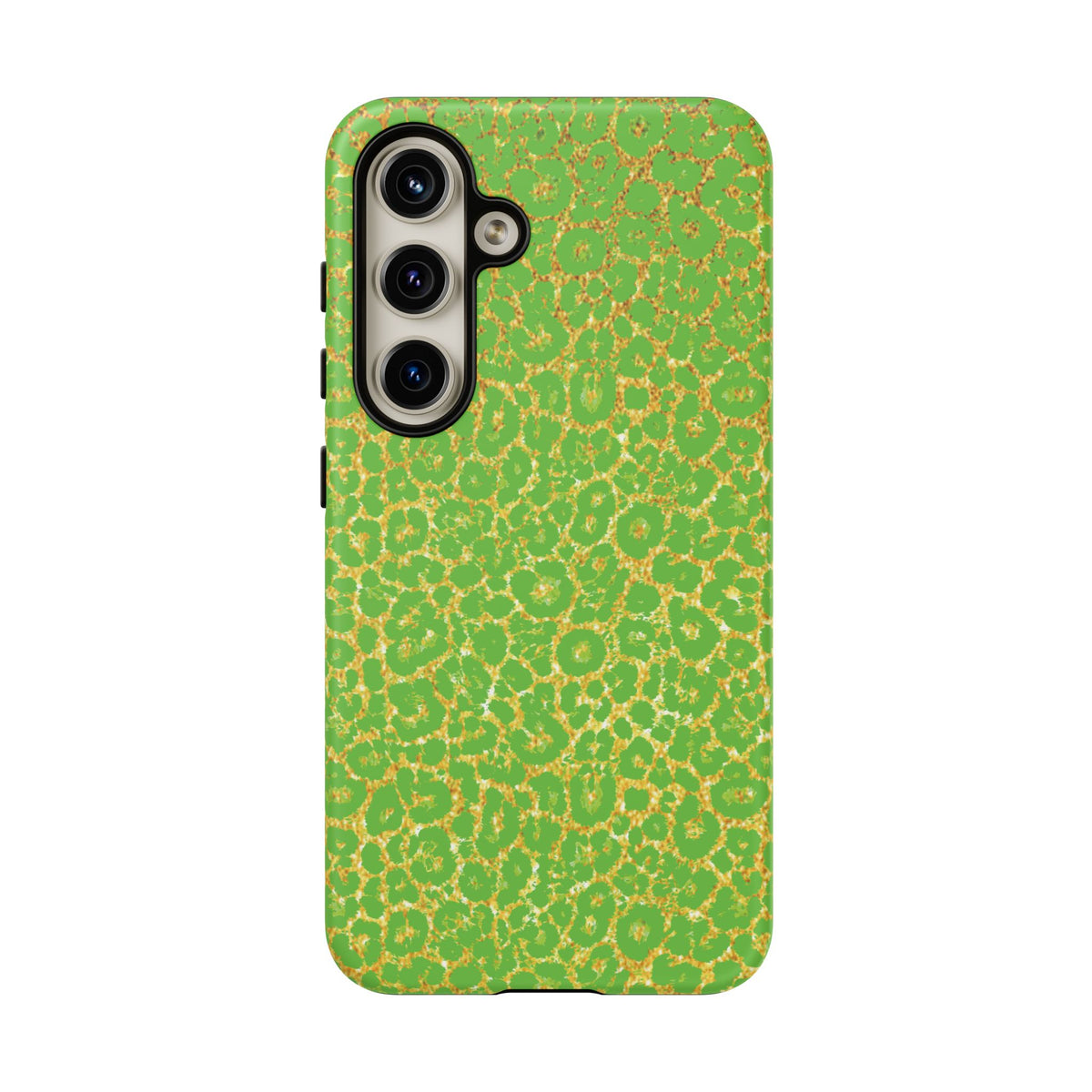 Neon Green Gold Leopard Tough Phone Case iPhone, Galaxy, or Google Pixel