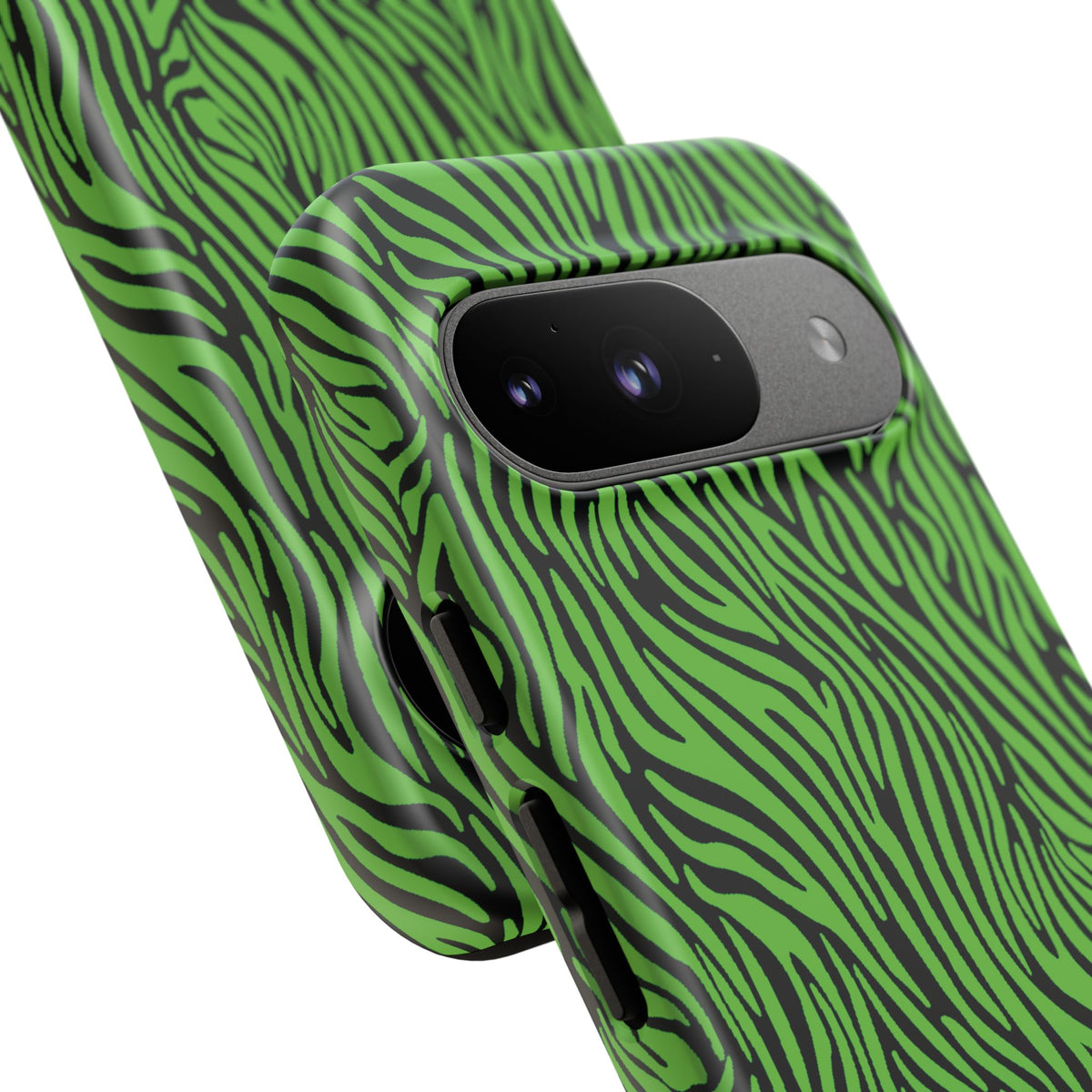 Neon Green Zebra Tough Phone Case iPhone, Galaxy, or Google Pixel