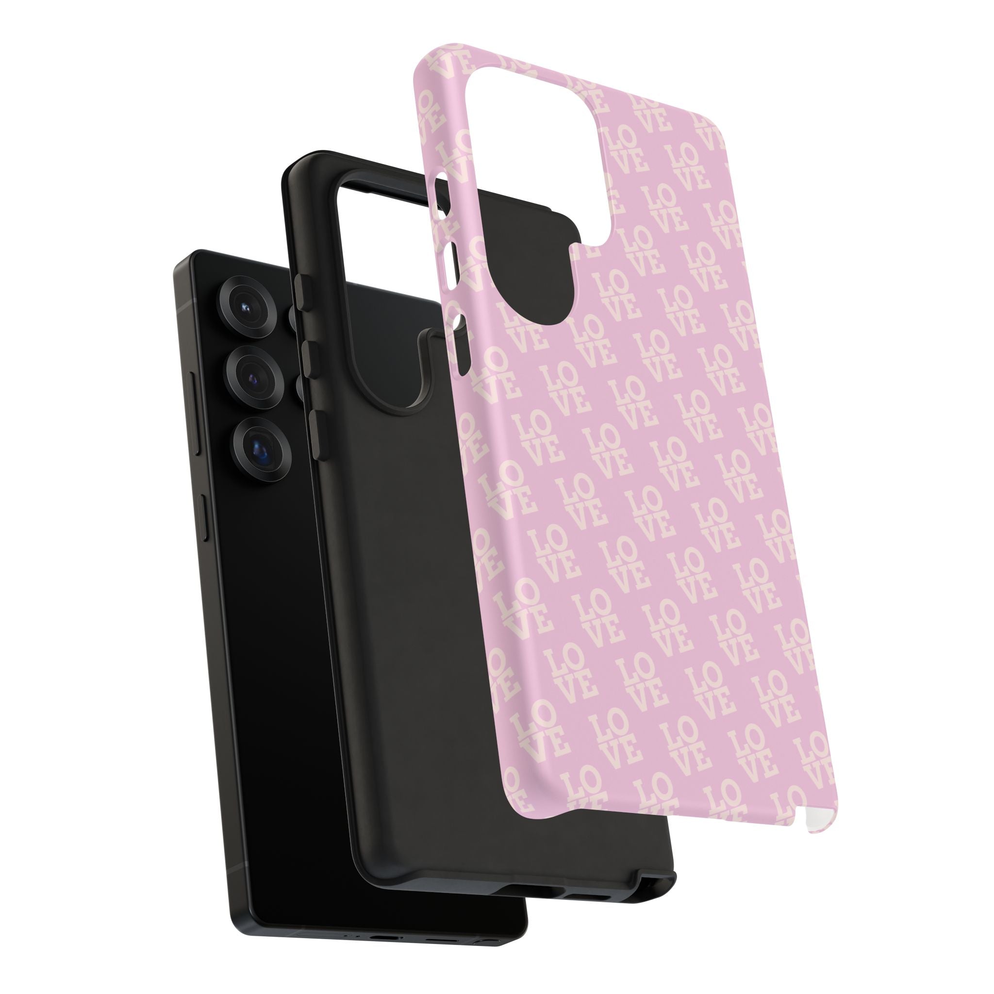 LOVE Pink Tough Phone Case for iPhone, Galaxy, or Google Pixel