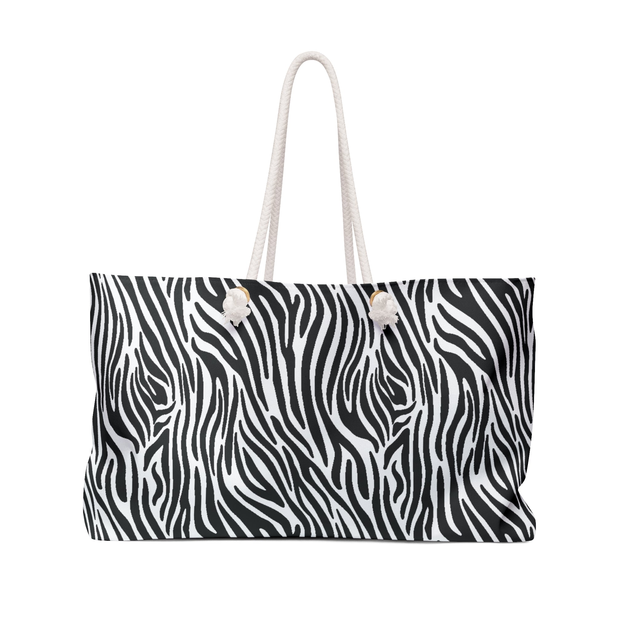 Zebra Eco Friendly Weekender Bag, Travel Tote, Beach Bag