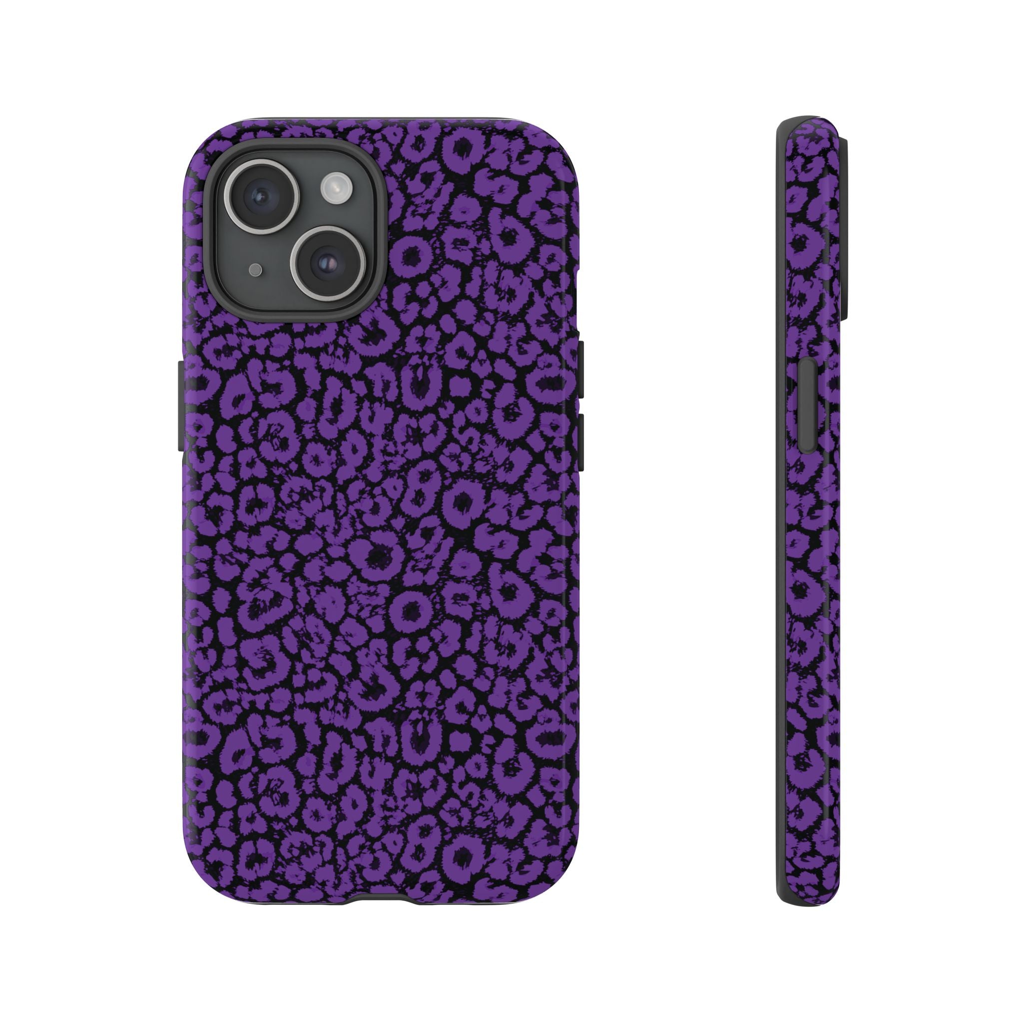 Purple Leopard Tough Case for iPhone, Galaxy or Google Pixel