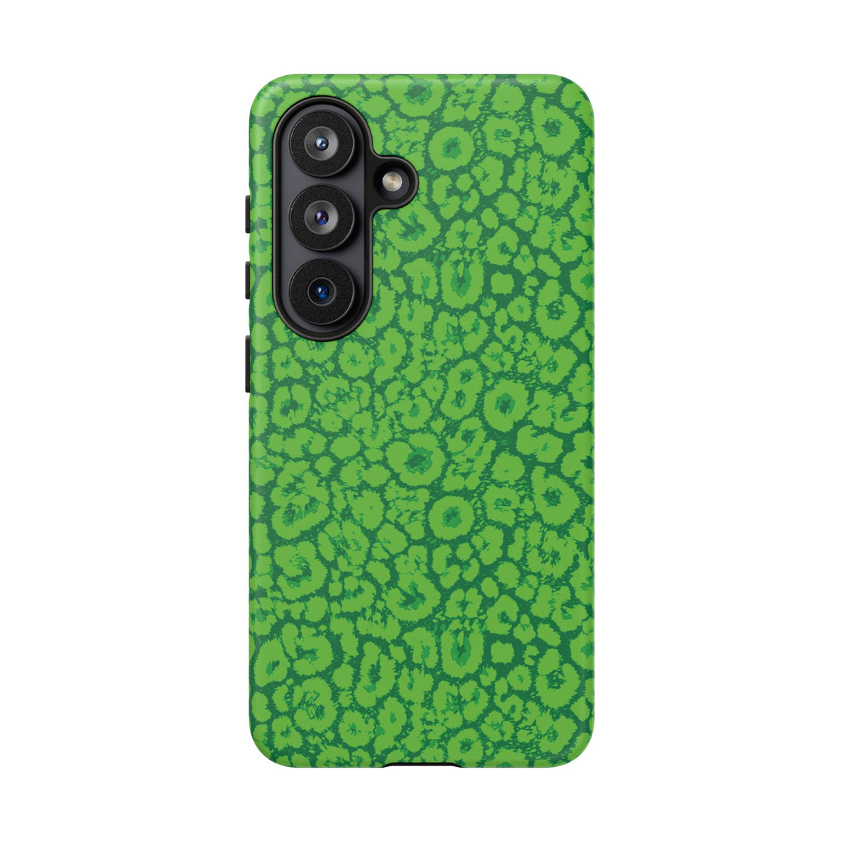 Neon Green Leopard Tough Phone Case for iPhone, Galaxy, or Google Pixel