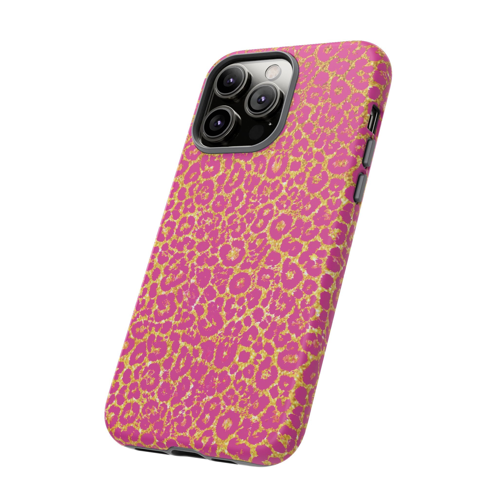Pink Gold Leopard Tough Case for iPhone, Galaxy, or Google Pixel