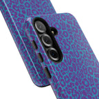 Leopard Printed Purple Blue Tough Phone Case for iPhone, Galaxy, or Google Pixel