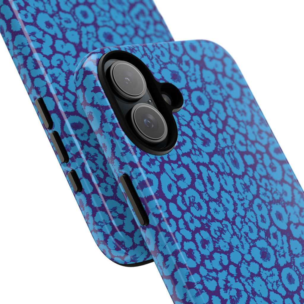 Blue Purple Leopard Tough Phone Case iPhone, Galaxy, or Google Pixel