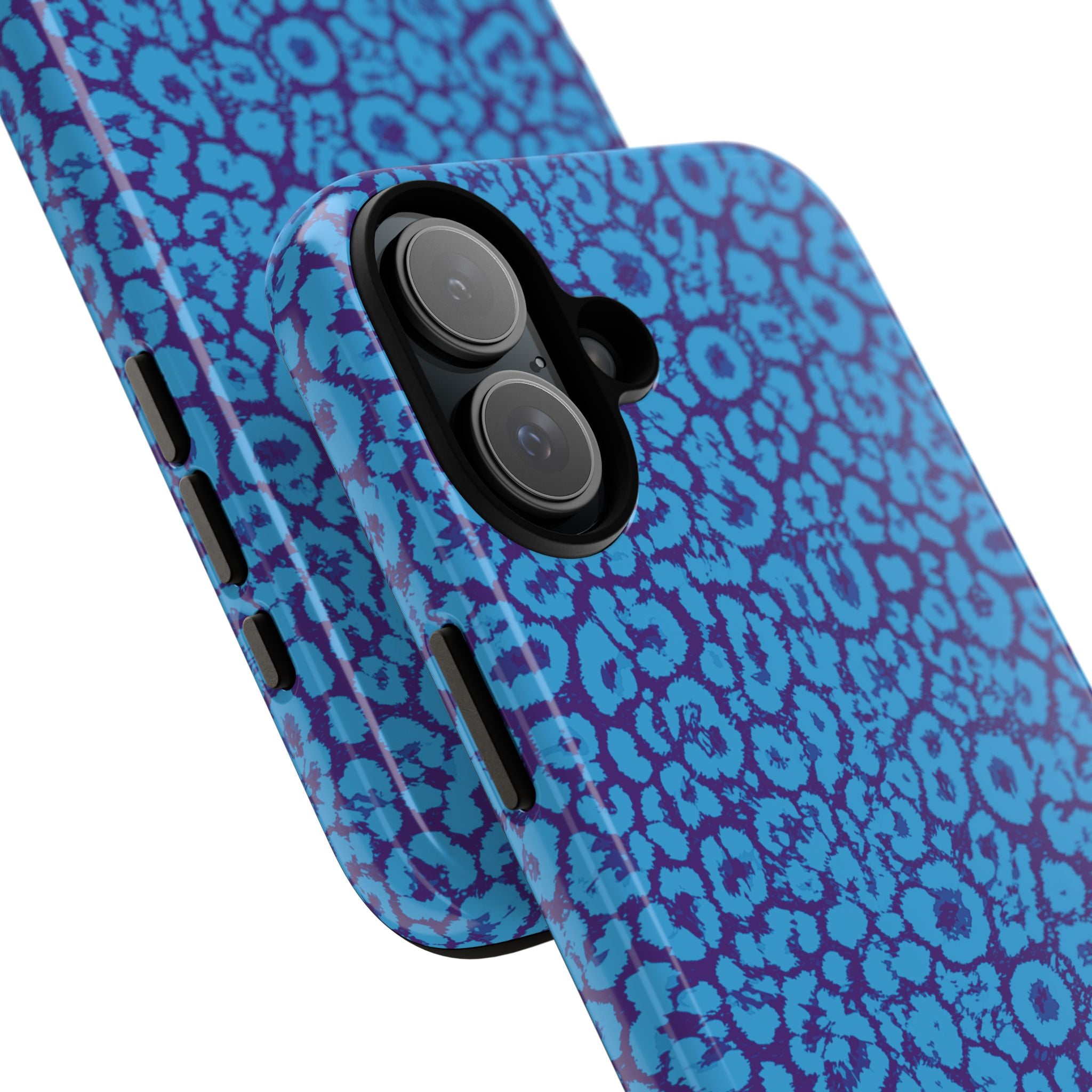 Blue Purple Leopard Tough Phone Case iPhone, Galaxy, or Google Pixel
