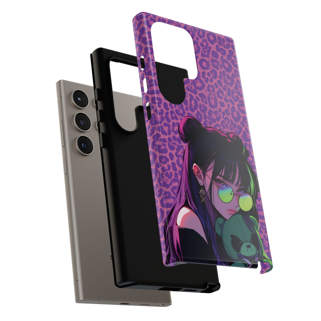 Purple Pink Leopard Kz iPhone, Galaxy and Google Tough Cases