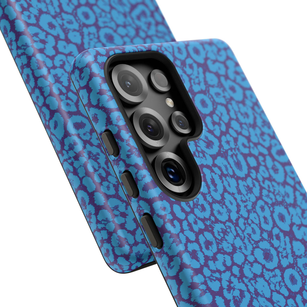 Blue Purple Leopard Tough Phone Case iPhone, Galaxy, or Google Pixel