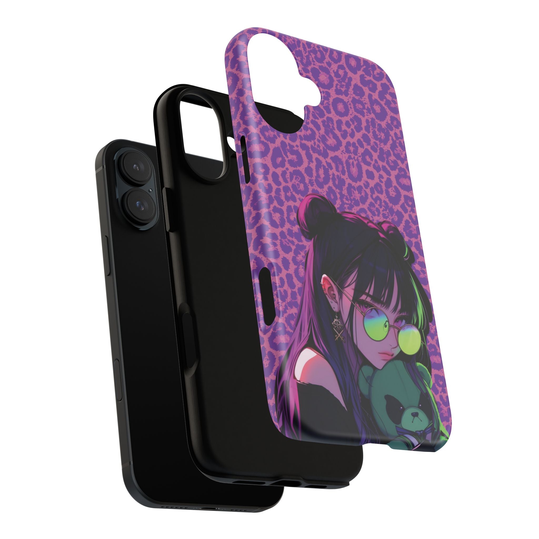 Purple Pink Leopard Kz iPhone, Galaxy and Google Tough Cases