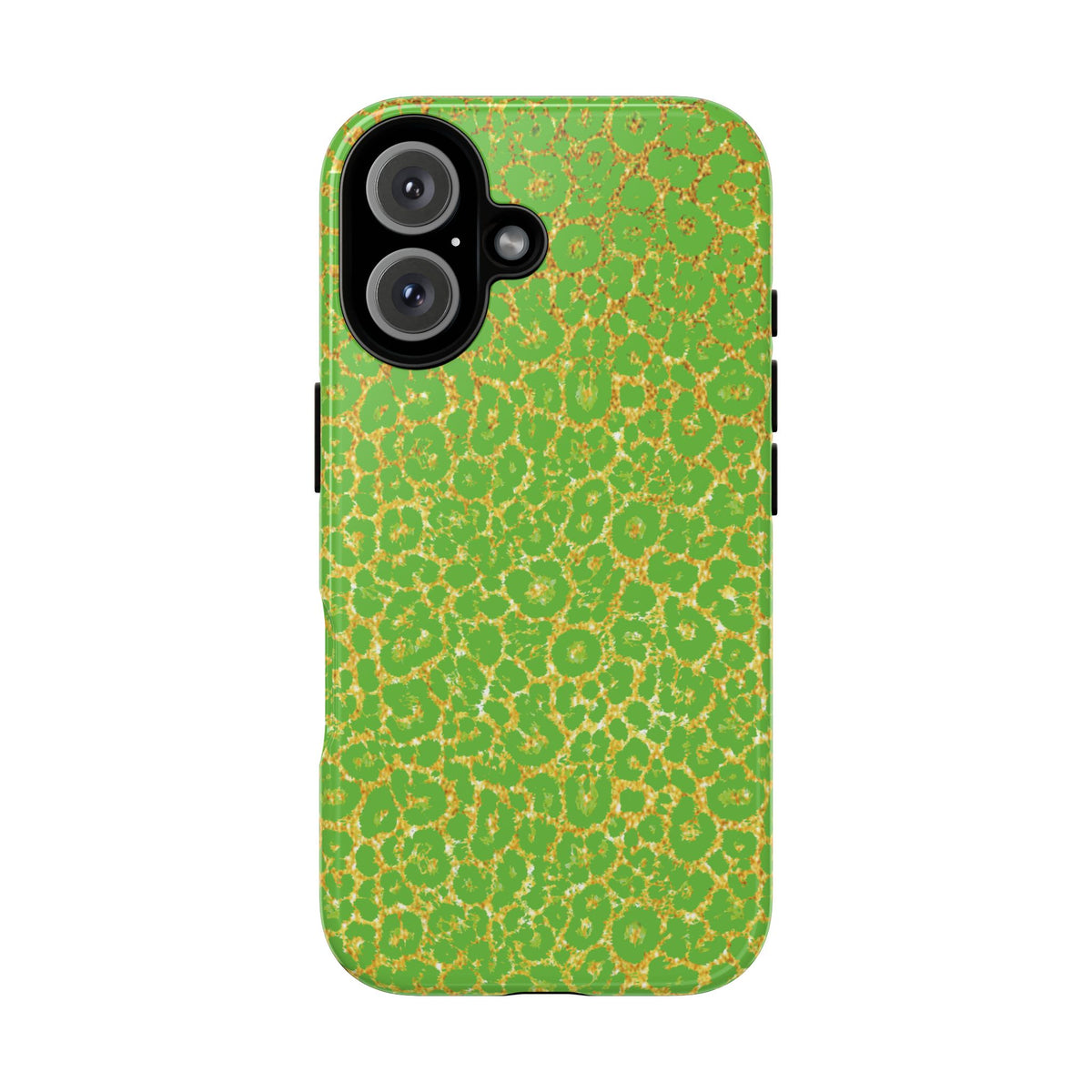 Neon Green Gold Leopard Tough Phone Case iPhone, Galaxy, or Google Pixel