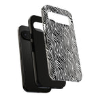 Black and White Zebra Print Tough Case iPhone, Galaxy and Google Pixel