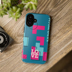 LOVE Teal Green Tough Phone Case for iPhone, Galaxy, or Google Pixel