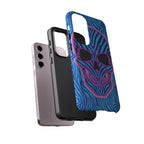 Neon Zebra Skull Tough Phone Case for iPhone, Galaxy, or Google Pixel