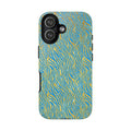 Blue Gold Zebra Tough Case for iPhone, Galaxy, or Google Pixel