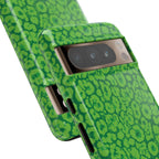 Neon Green Leopard Tough Phone Case for iPhone, Galaxy, or Google Pixel
